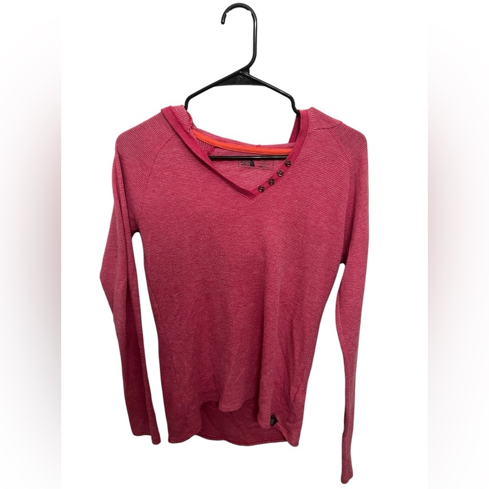 The North Face Pink Hooded Long Sleeve Athletic Top‎